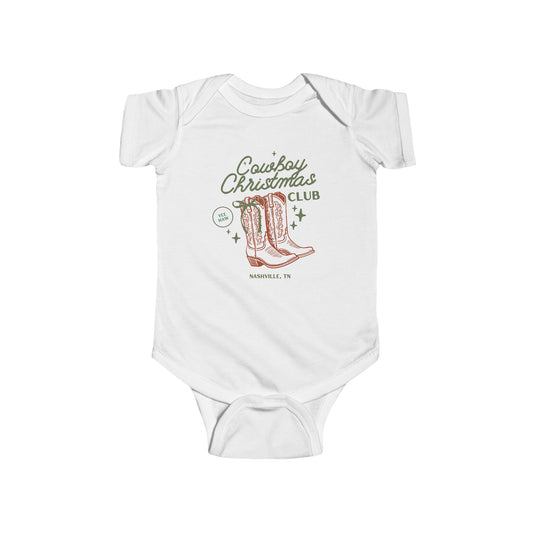 Cowboy Christmas Baby Bodysuit (Custom Text)