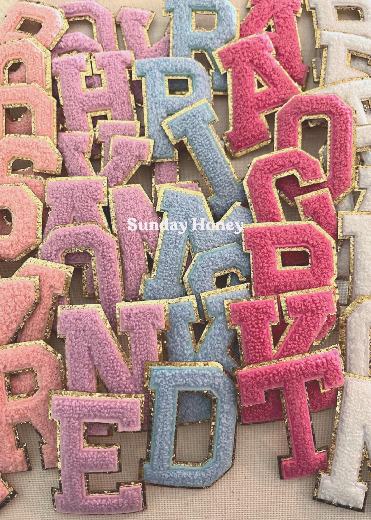 Bubblegum Pink Letter Chenille Patch