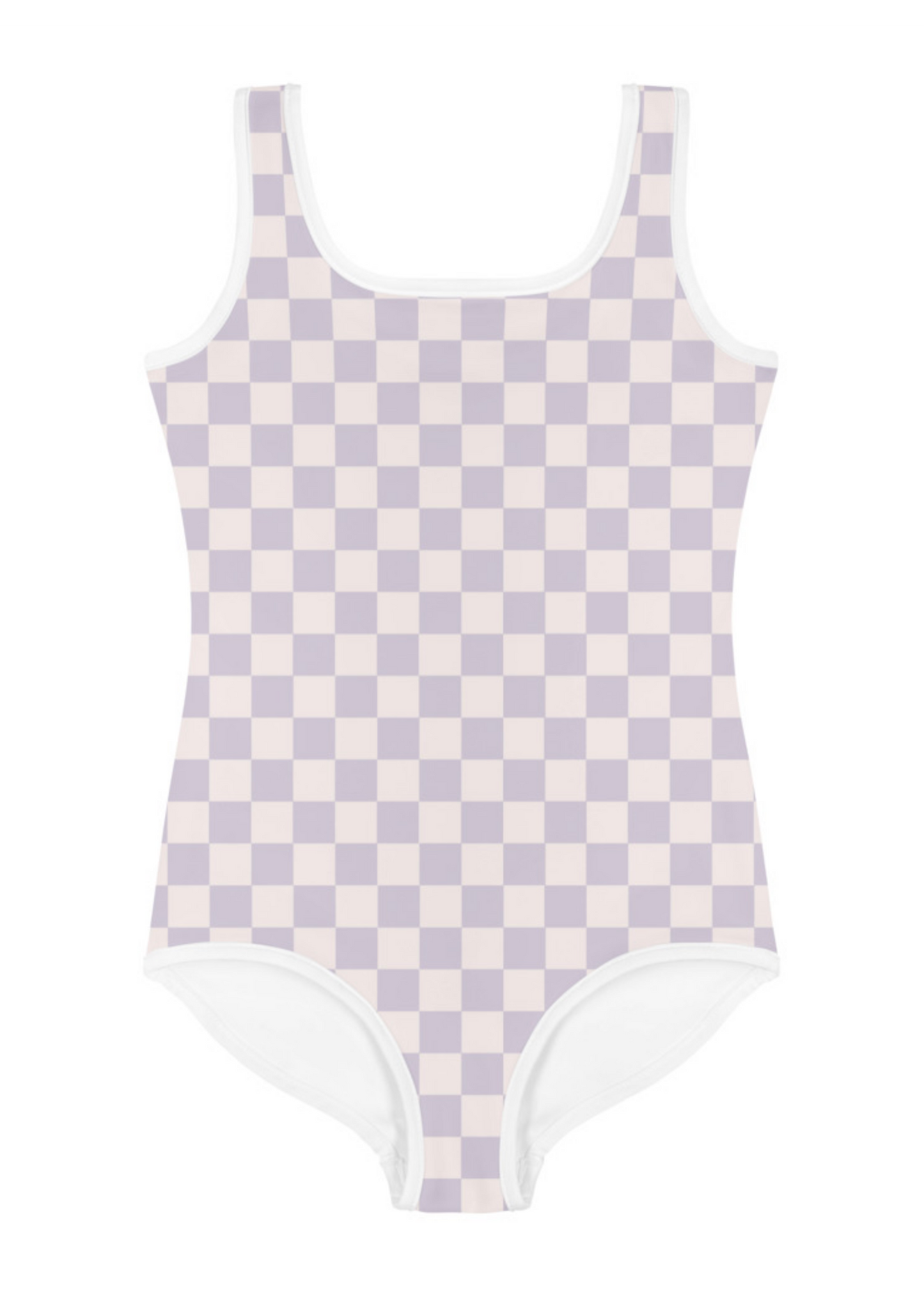 Toddler Lavender Checker Swimsuit