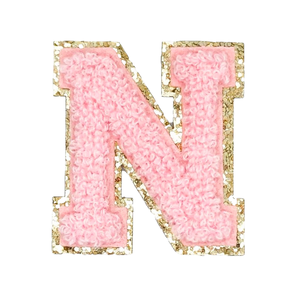 Dusty Pink Letter Chenille Patch