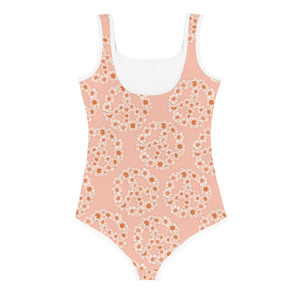 Toddler Peace Floral Swimsuit