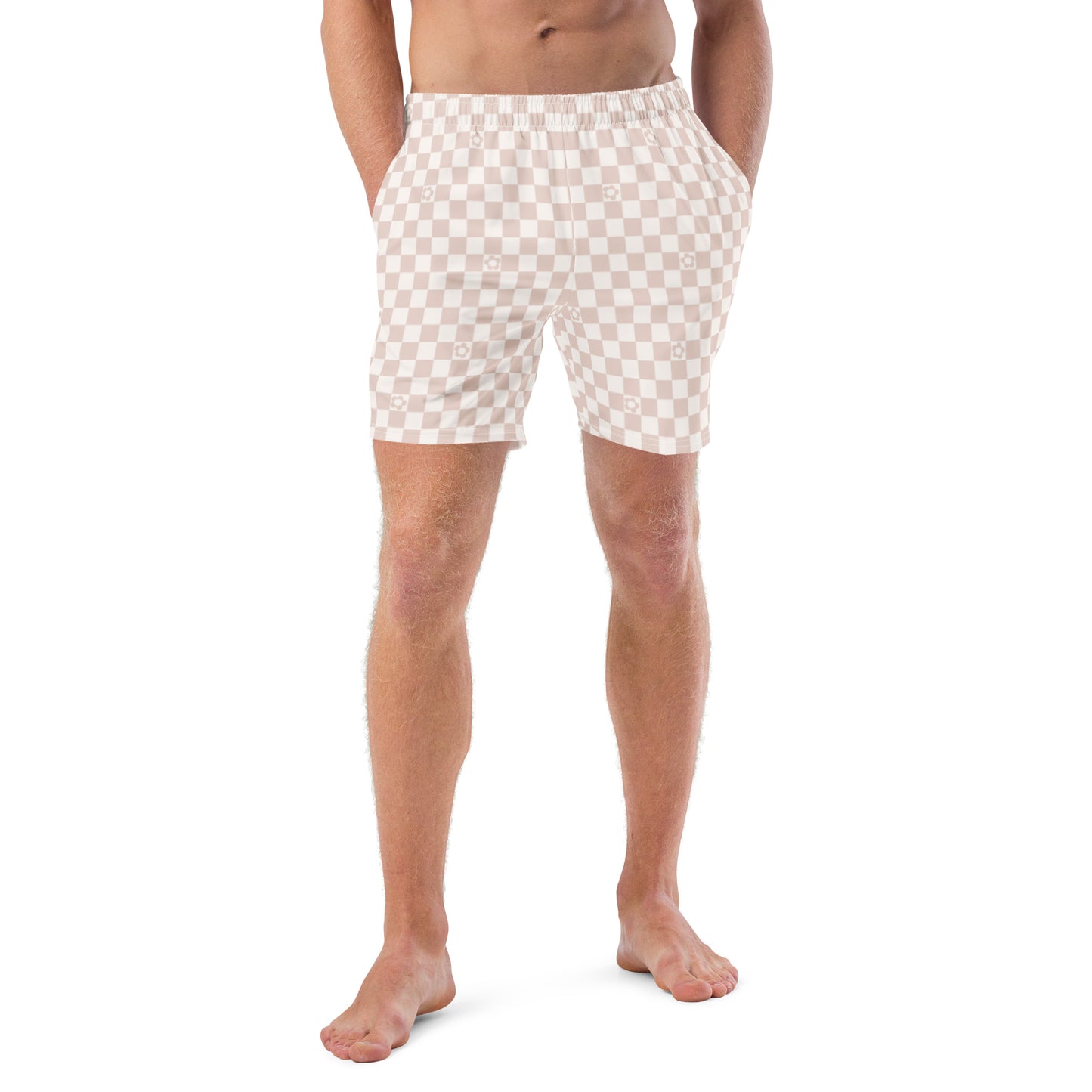 Mens Tan Checkered Trunks